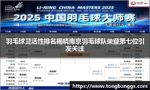 羽毛球灵活性排名揭晓南京羽毛球队荣登第七位引发关注